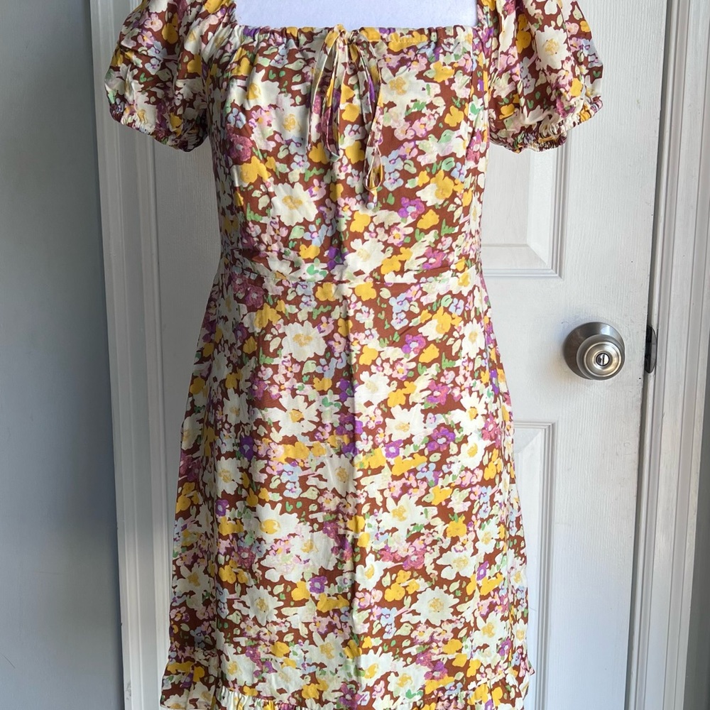 Sanctuary Floral Puff Sleeve Mini Dress